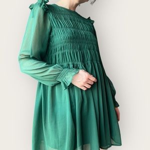 ASOS Design Sheer Green Mini Dress Size 6